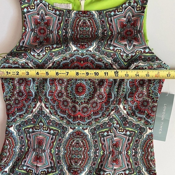 London Times Floral Sleeveless Sheath Dress Size 4 - Picture 7 of 9
